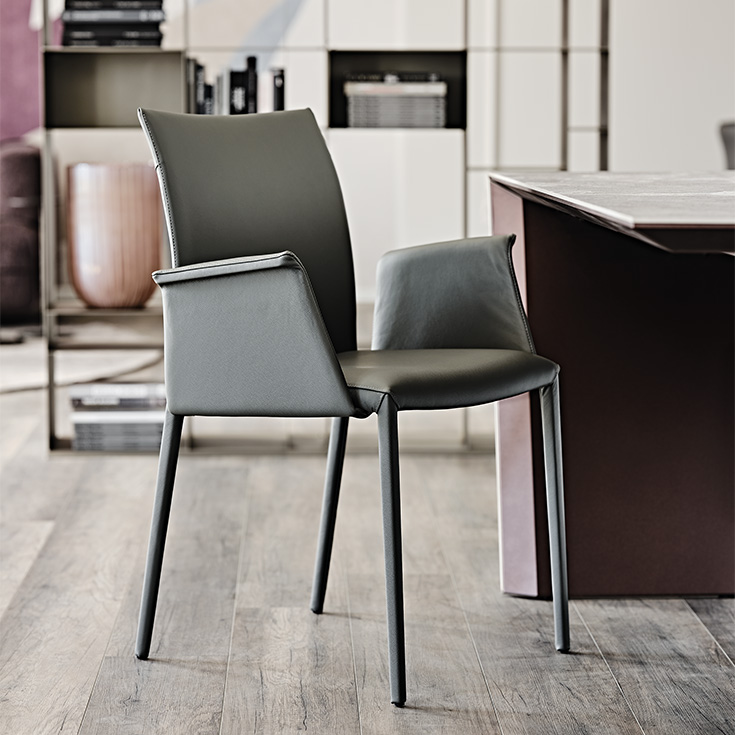 Elegant NORMA chair by Cattelan Italia – contemporary Italian dining chair with refined silhouette and plush feel