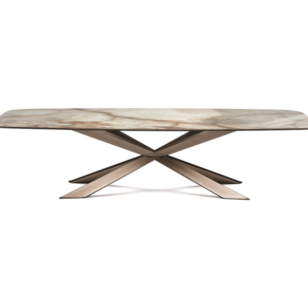 “SPYDER Keramik by Cattelan Italia – modern Italian dining table with marble-effect ceramic top and sculptural metal base”