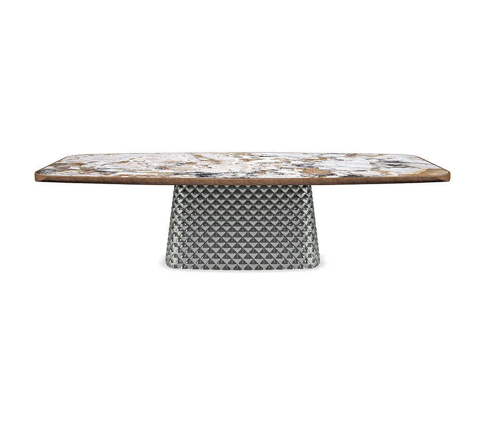 “ATRIUM Keramik Premium by Cattelan Italia – luxury Italian dining table with sculptural mirrored glass base and ceramic top”