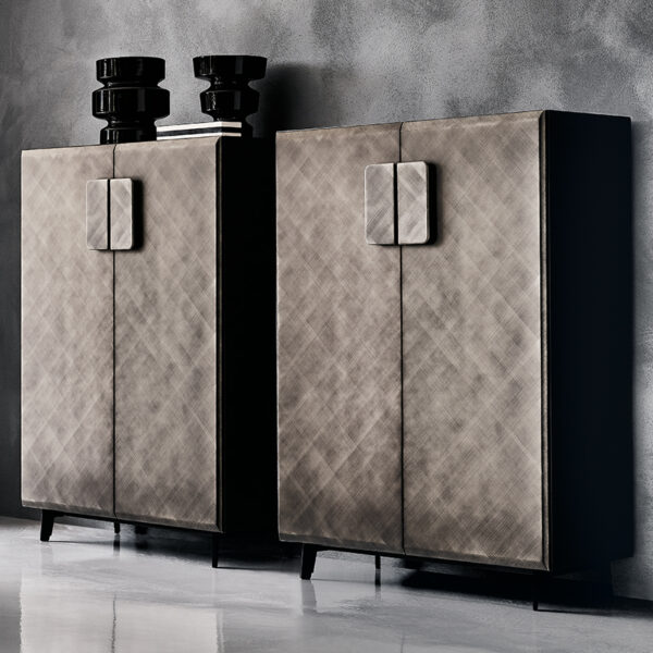 “TUDOR by Cattelan Italia – modern Italian sideboard with carved wood front and minimalist silhouette”