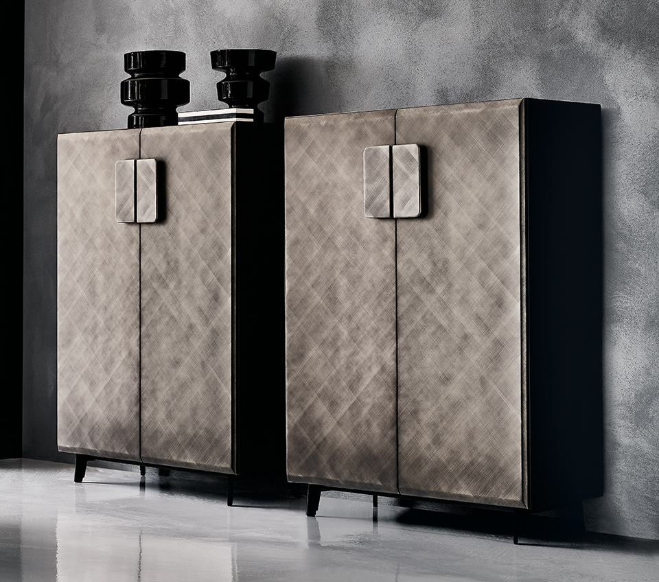 “TUDOR by Cattelan Italia – modern Italian sideboard with carved wood front and minimalist silhouette”