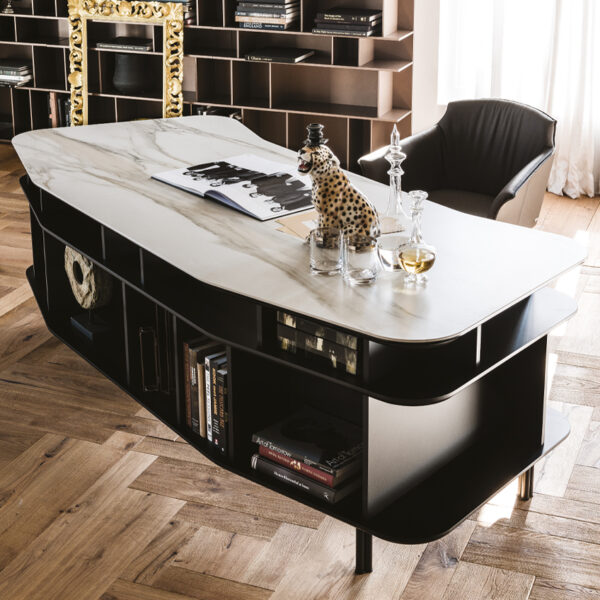 “Modern Italian office desk – WALL STREET by Cattelan Italia featuring geometric design and premium materials”