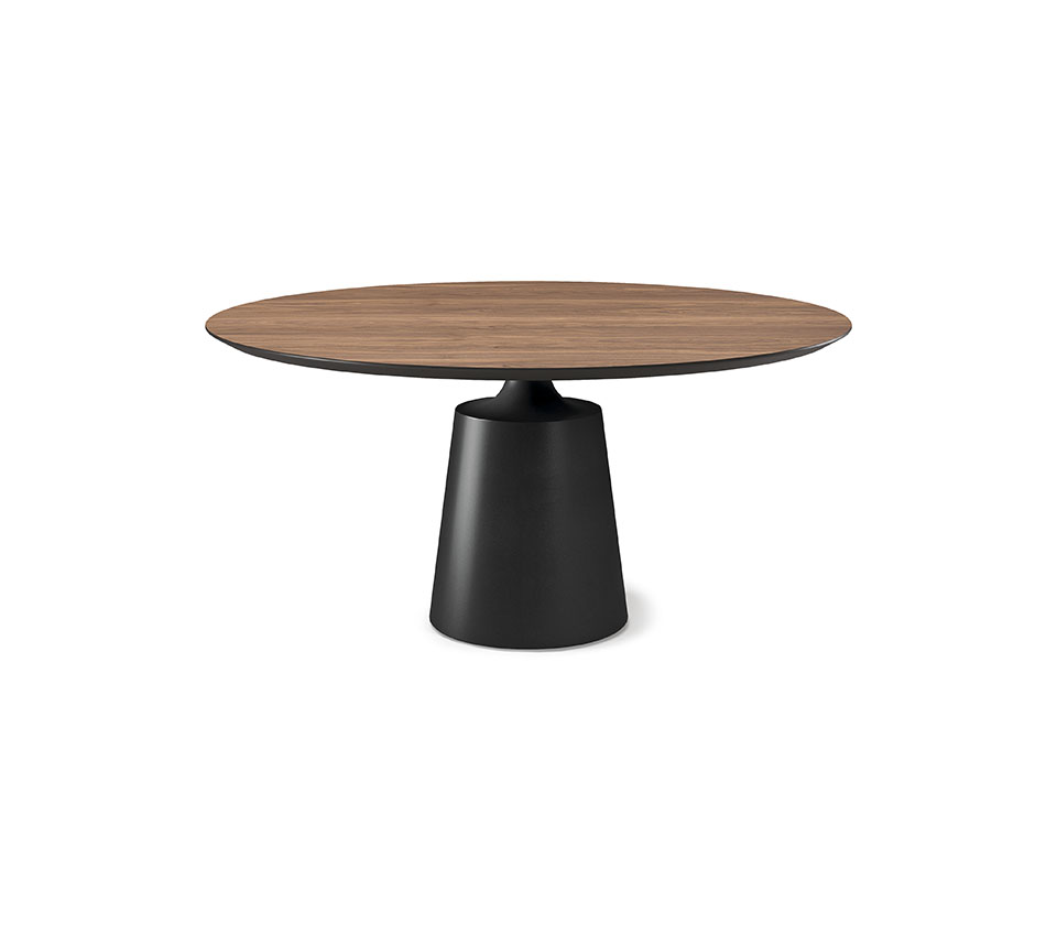 “YODA Wood by Cattelan Italia – round wooden dining table with sculptural central base and elegant Italian craftsmanship”