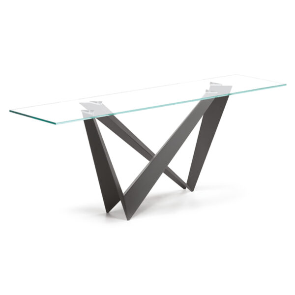 “WESTIN by Cattelan Italia – modern designer table with striking criss-crossed steel base and elegant top in wood or ceramic”