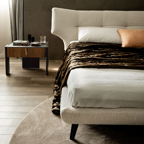 “THOMAS armchair by Cattelan – stylish accent chair with curved lines and luxurious fabric or leather finish”