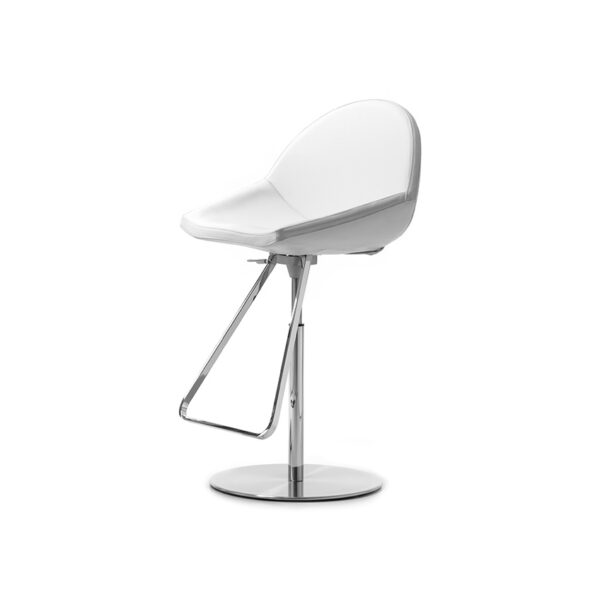 “KISS by Cattelan Italia – modern Italian bar stool with round upholstered seat and metal frame”