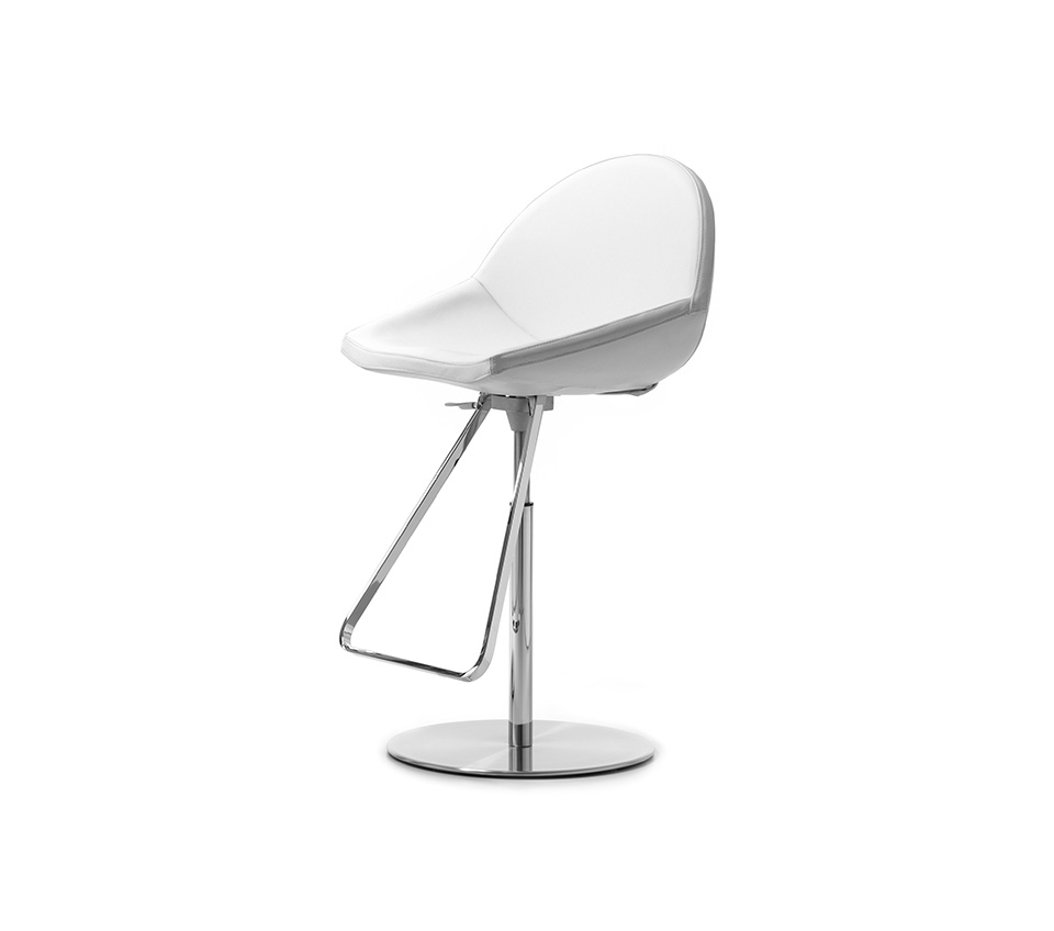 “KISS by Cattelan Italia – modern Italian bar stool with round upholstered seat and metal frame”