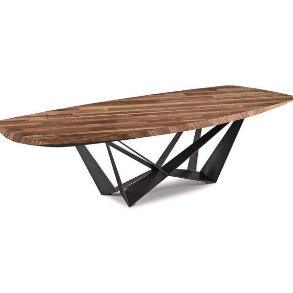 “SKORPIO Wood by Cattelan Italia – luxury Italian dining table with sculptural steel base and solid wood top”