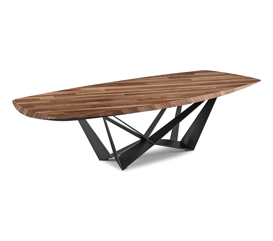 “SKORPIO Wood by Cattelan Italia – luxury Italian dining table with sculptural steel base and solid wood top”