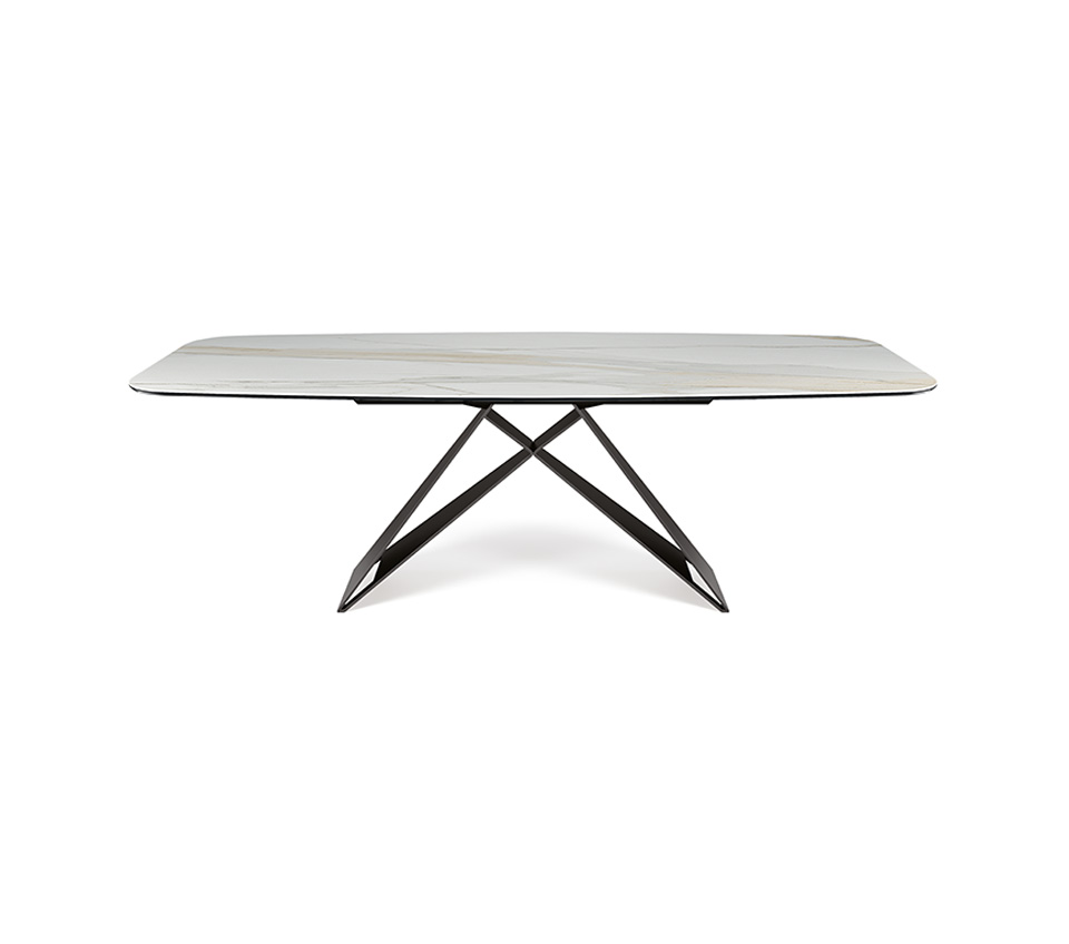 “PREMIER Keramik by Cattelan Italia – luxury dining table with elegant ceramic top and bold angular metal base”