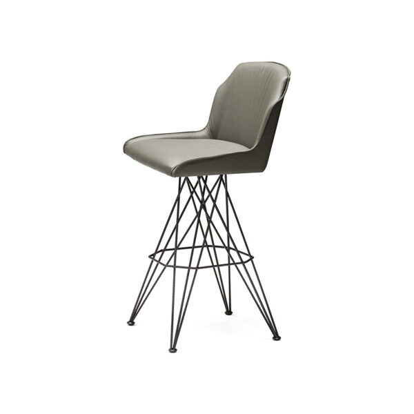 “FLAMINIO by Cattelan Italia – modern Italian dining chair with upholstered seat and sculptural metal base”