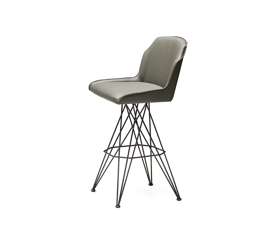 “FLAMINIO by Cattelan Italia – modern Italian dining chair with upholstered seat and sculptural metal base”