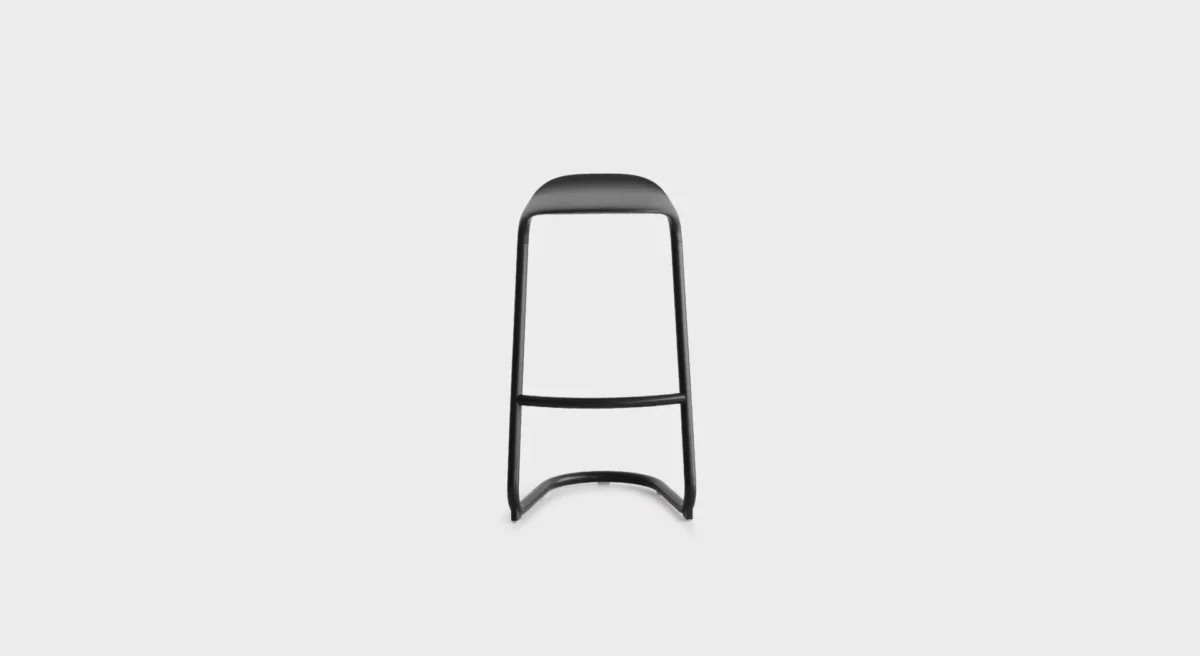 “Close-up of the polyurethane seat on the Lapalma Cross S452 stool, showcasing its soft texture and rigid internal structure.”