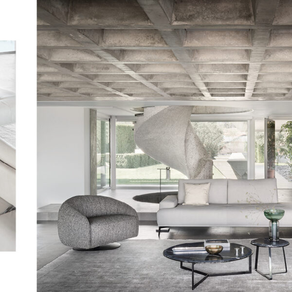 Aegean Italian sofa with flowing curves by Nicoline