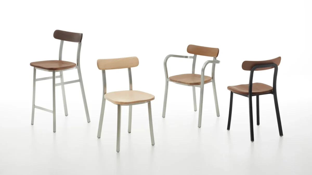 Emeco Utility Stool, combining sleek design with practical seating for any room.