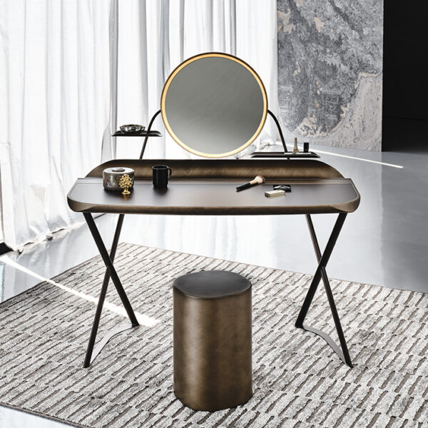 “COCOON TROUSSE Leather by Cattelan Italia – modern Italian dressing table with leather-wrapped frame and elegant silhouette”