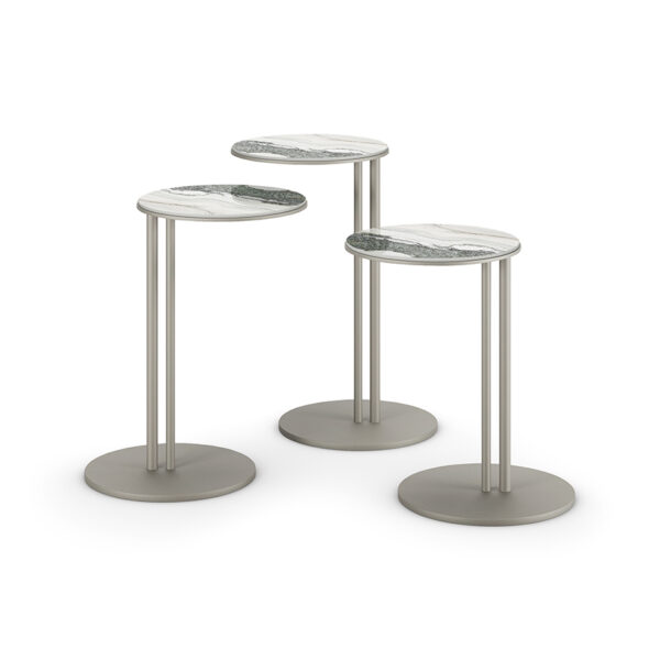 “STING XL by Cattelan Italia – large modern side table with round top and slim sculptural metal base”