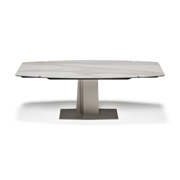 “DUFFY Keramik Drive by Cattelan Italia – modern Italian extendable dining table with ceramic top and sculptural steel base”