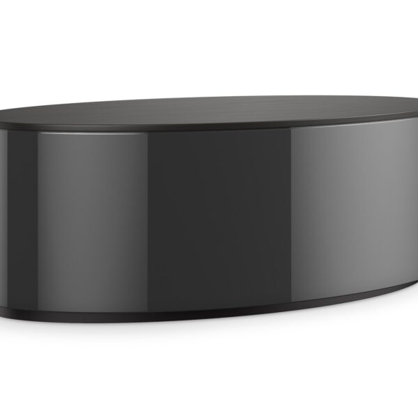 Adele Oval Cocktail Table by Caracole — a sleek oval-shaped cocktail table with a glass top and polished metal frame.