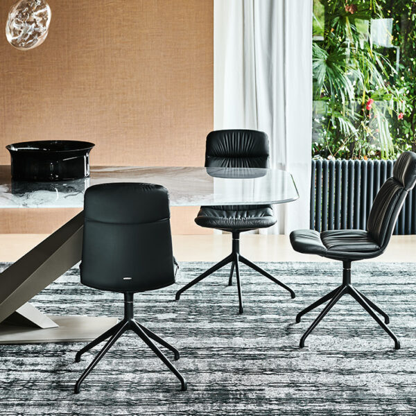 KELLY chair by Cattelan Italia – modern Italian dining chair with gently curved backrest and slim metal legs