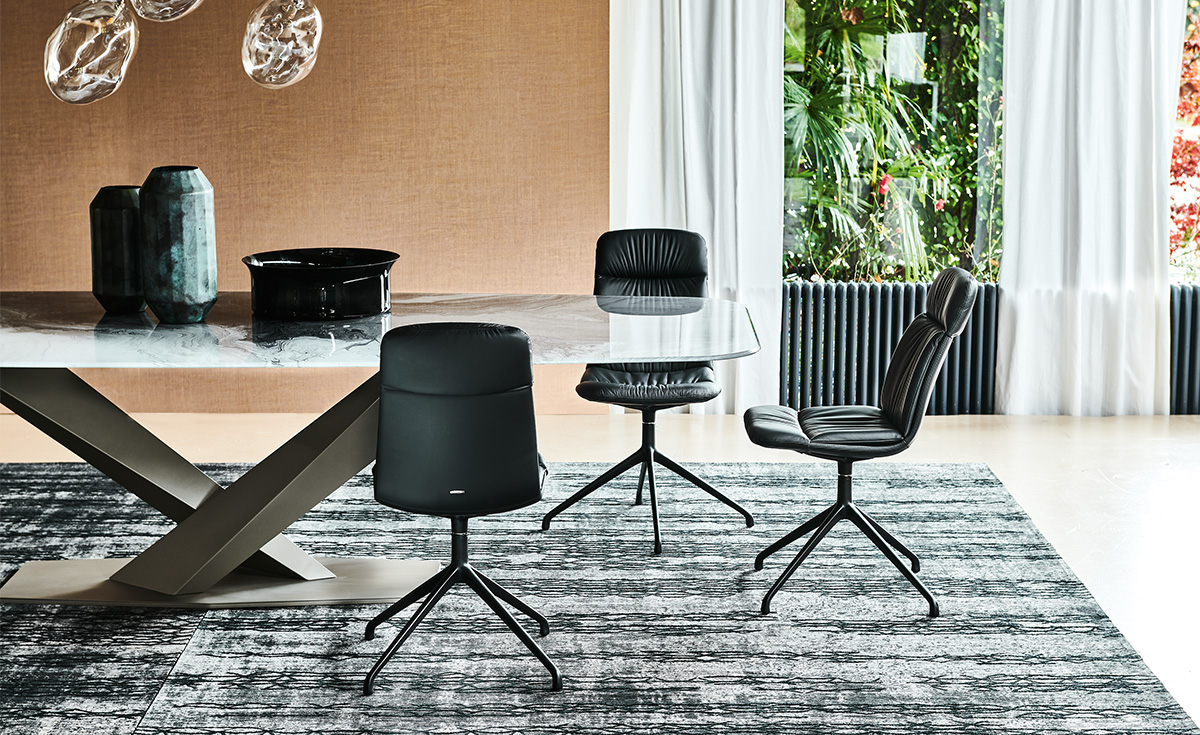 KELLY chair by Cattelan Italia – modern Italian dining chair with gently curved backrest and slim metal legs