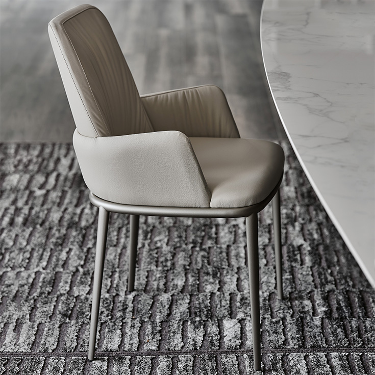 Cattelan Italia Belinda ML – contemporary designer chair combining soft upholstery with sleek metal frame
