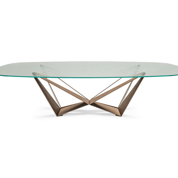 “SKORPIO by Cattelan Italia – iconic Italian dining table with sculptural crossed metal base and modern design”