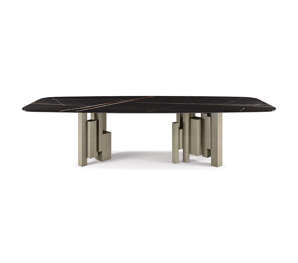 “SKYLINE Keramik by Cattelan Italia – modern Italian dining table with sculptural metal base and elegant ceramic top”