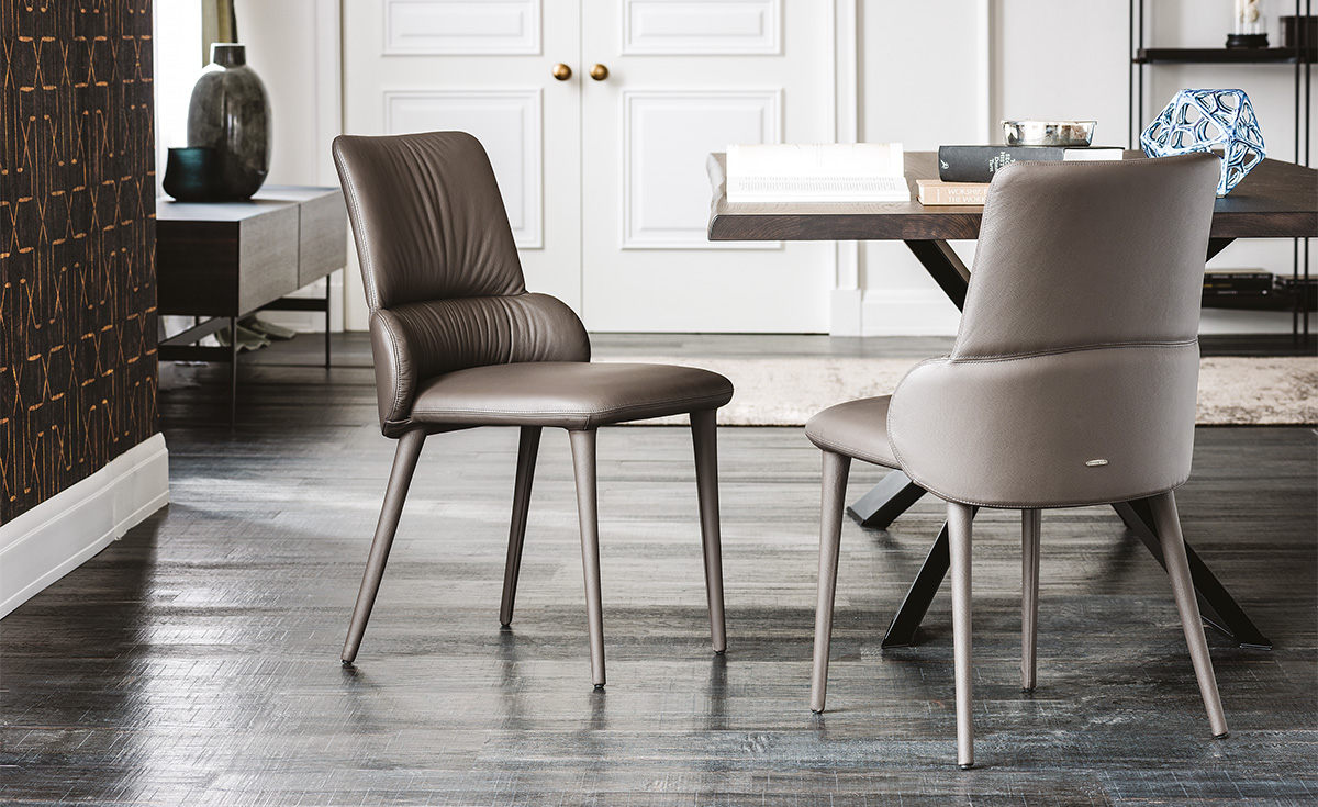GINGER chair by Cattelan Italia – modern Italian dining chair with upholstered seat and elegant stitching