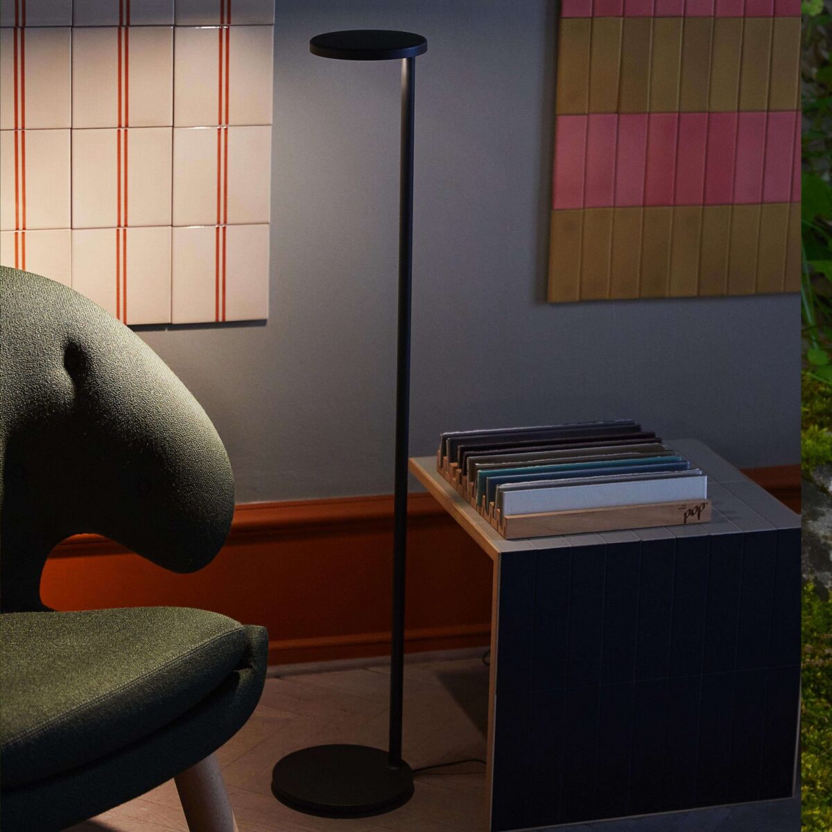 Minimalist die‑cast aluminium Oblique Floor lamp by Vincent Van Duysen with rotatable, oblique LED lens