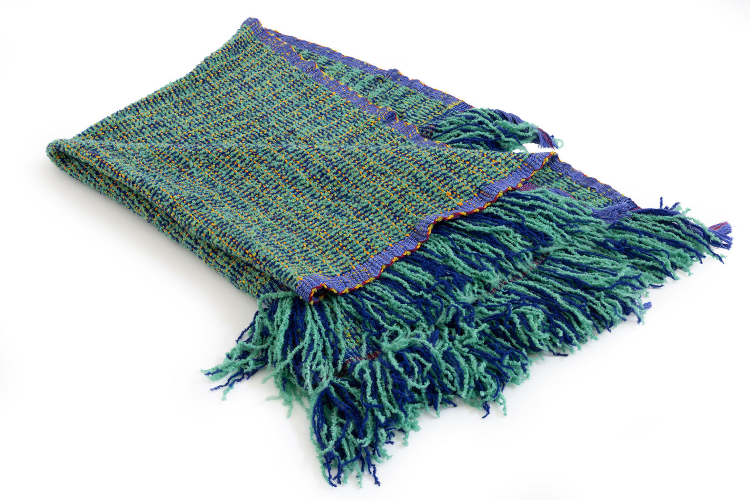 7Plaids Throw by Moroso close‑up of thick woven cotton and wool weave showing texture at the Michigan Design Center