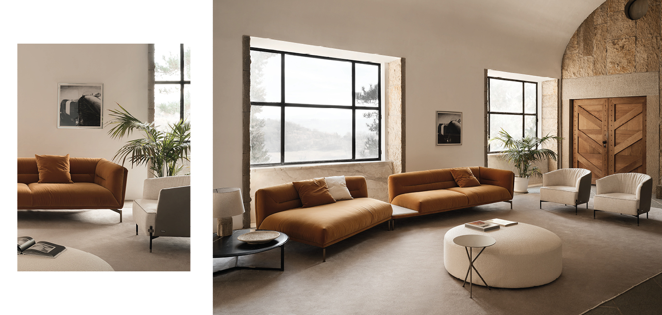 Gary Italian sofa with structured design by Nicoline
