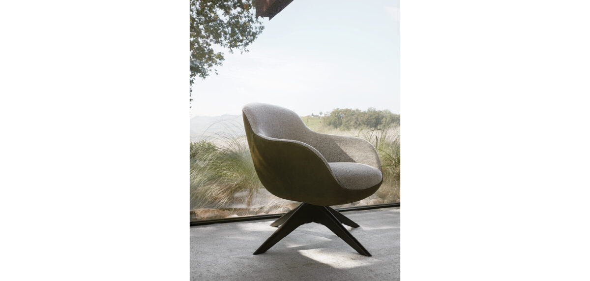 Ghirla armchair by Nicoline Italia featuring a compact design and comfortable seating, ideal for contemporary spaces in Birmingham, Michigan.