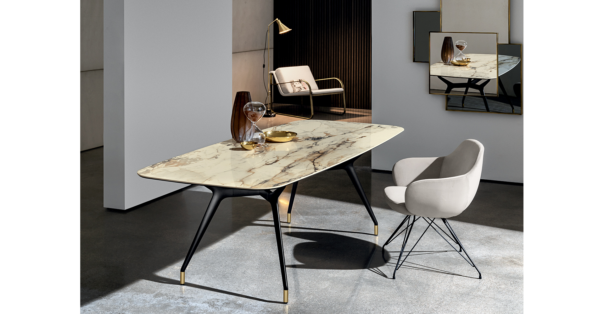 “Arkos Shaped 02 by Sovet – modern dining table with soft curved silhouette and statement base”