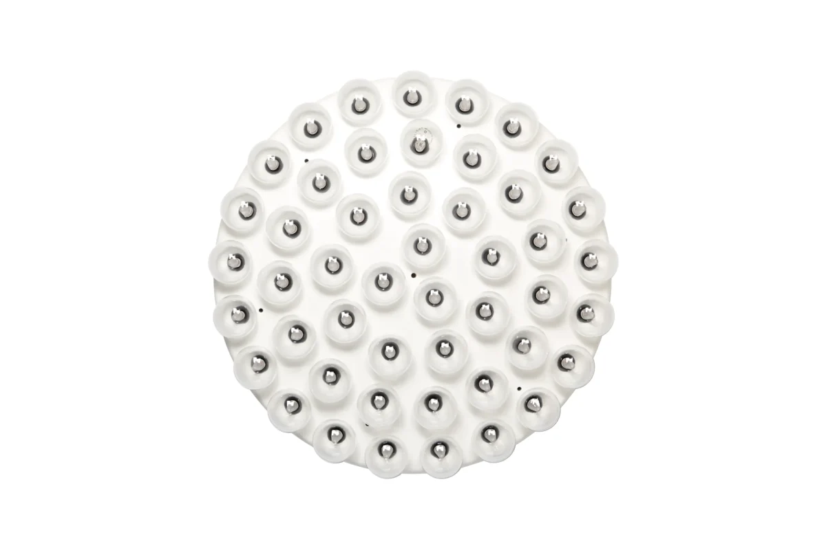 Prop Light Suspended by Moooi in Troy Michigan showroom, modern contemporary Italian luxury lighting accessory by Italcasa.