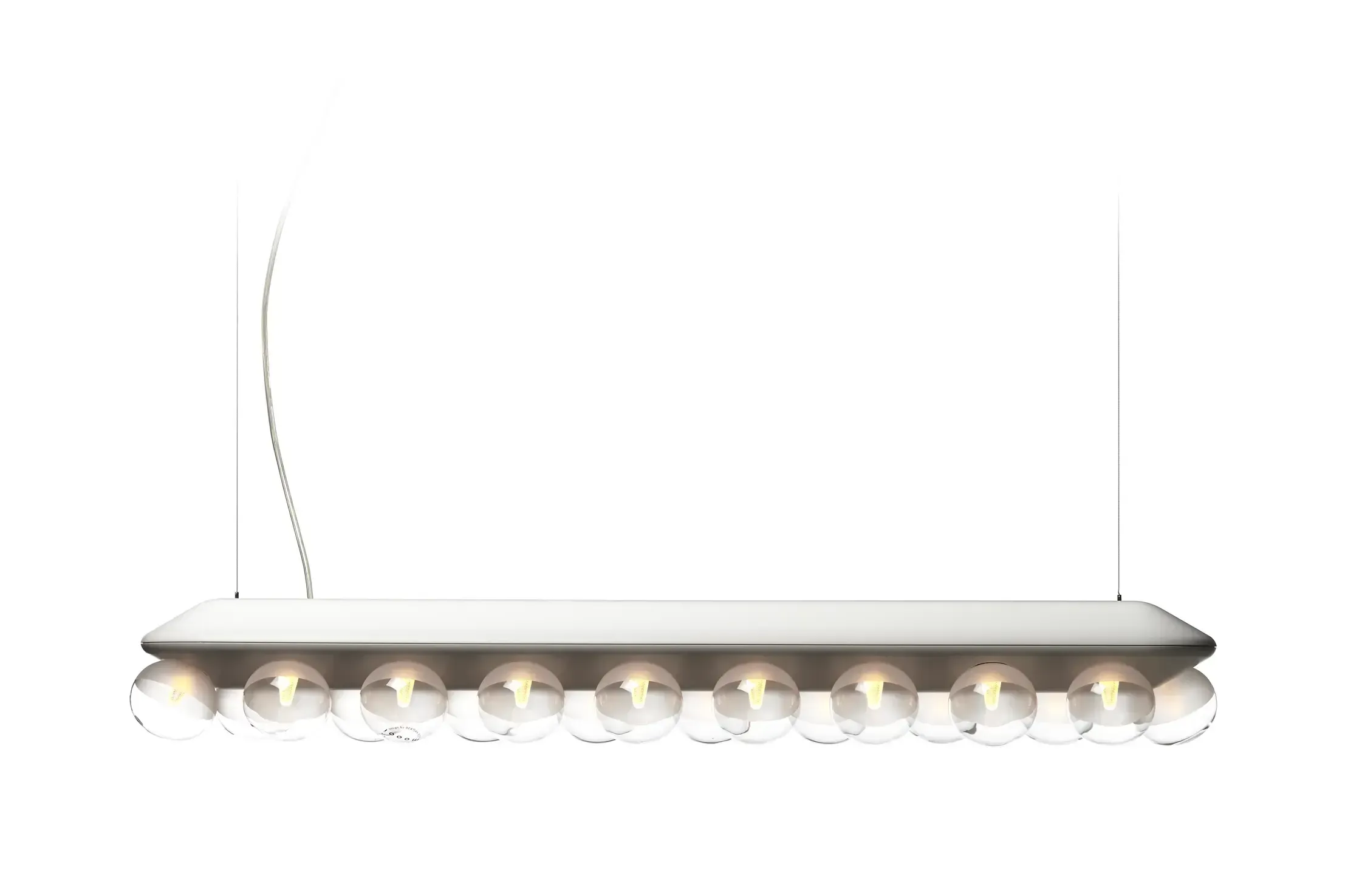 Prop Light Suspended by Moooi in Troy Michigan showroom, modern contemporary Italian luxury lighting accessory by Italcasa.