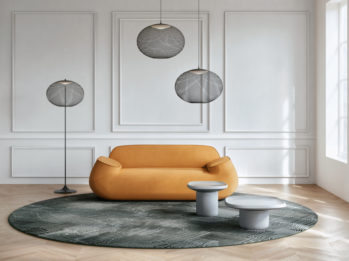 Spinning Lace Carpet by Moooi – luxurious contemporary Italian-design floor covering showcased at Italcasa Design showroom in Birmingham, Michigan
