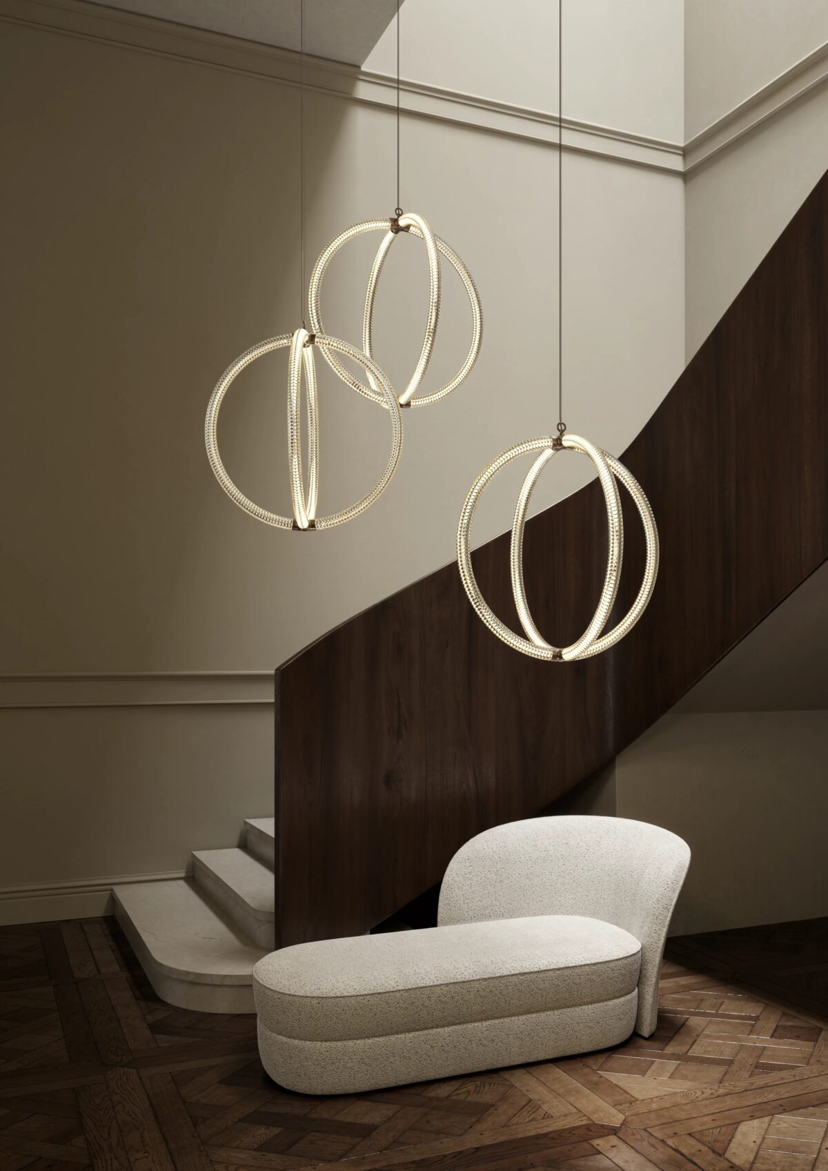 Luminora Light by Moooi – sleek modern Italian lighting piece featured at Italcasa Design showroom in Birmingham, Michigan