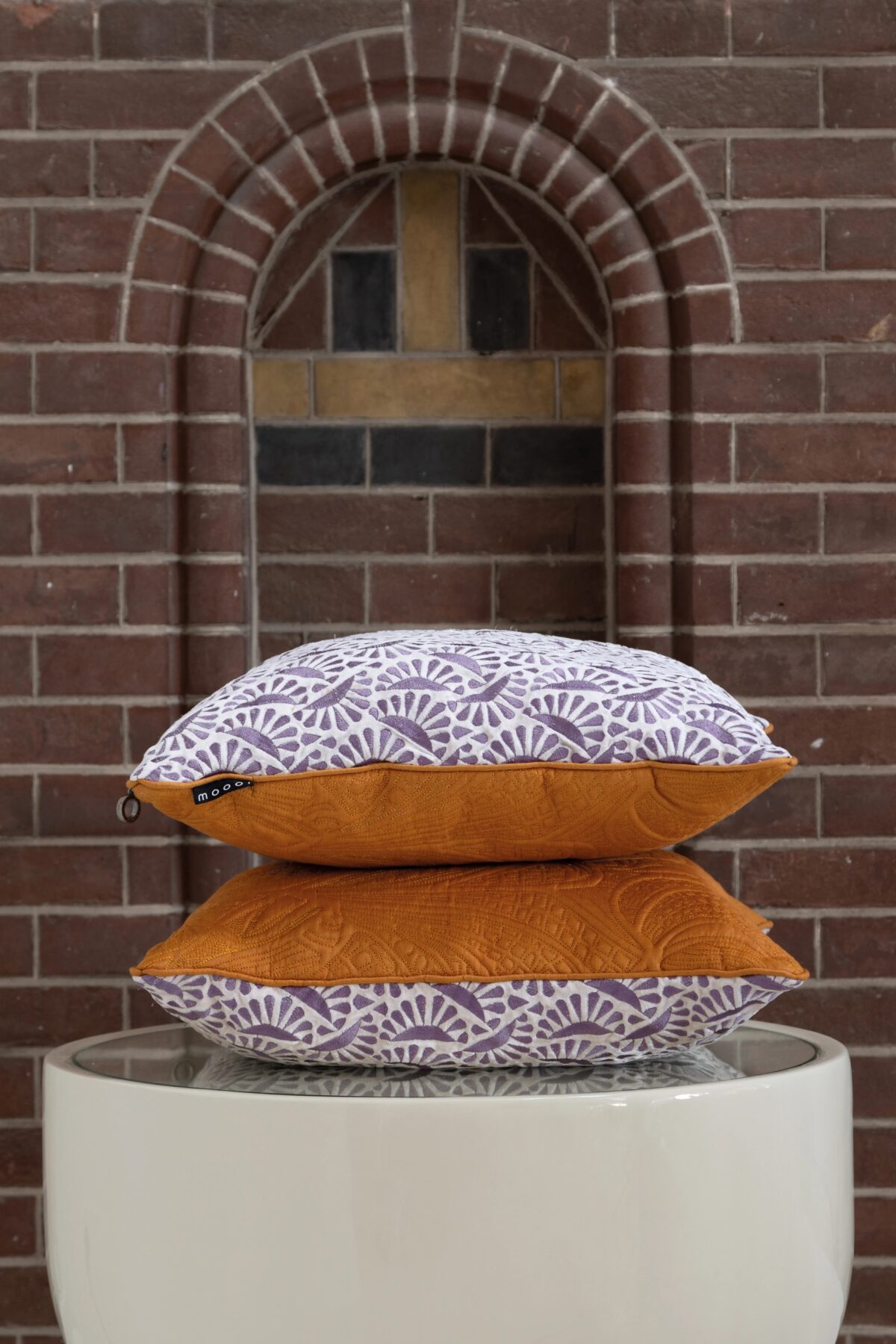 Woodblock Beetle decorative pillow by Moooi in Royal Oak Michigan showroom, modern contemporary Italian luxury accessory by Italcasa.