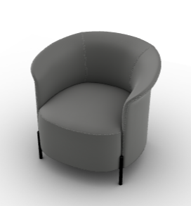 Calligaris RENDEZ-VOUS armchair, designed by Calligaris Studio, featuring a generously padded, ergonomic shell that gently embraces the sitter, supported by elegant metal legs.