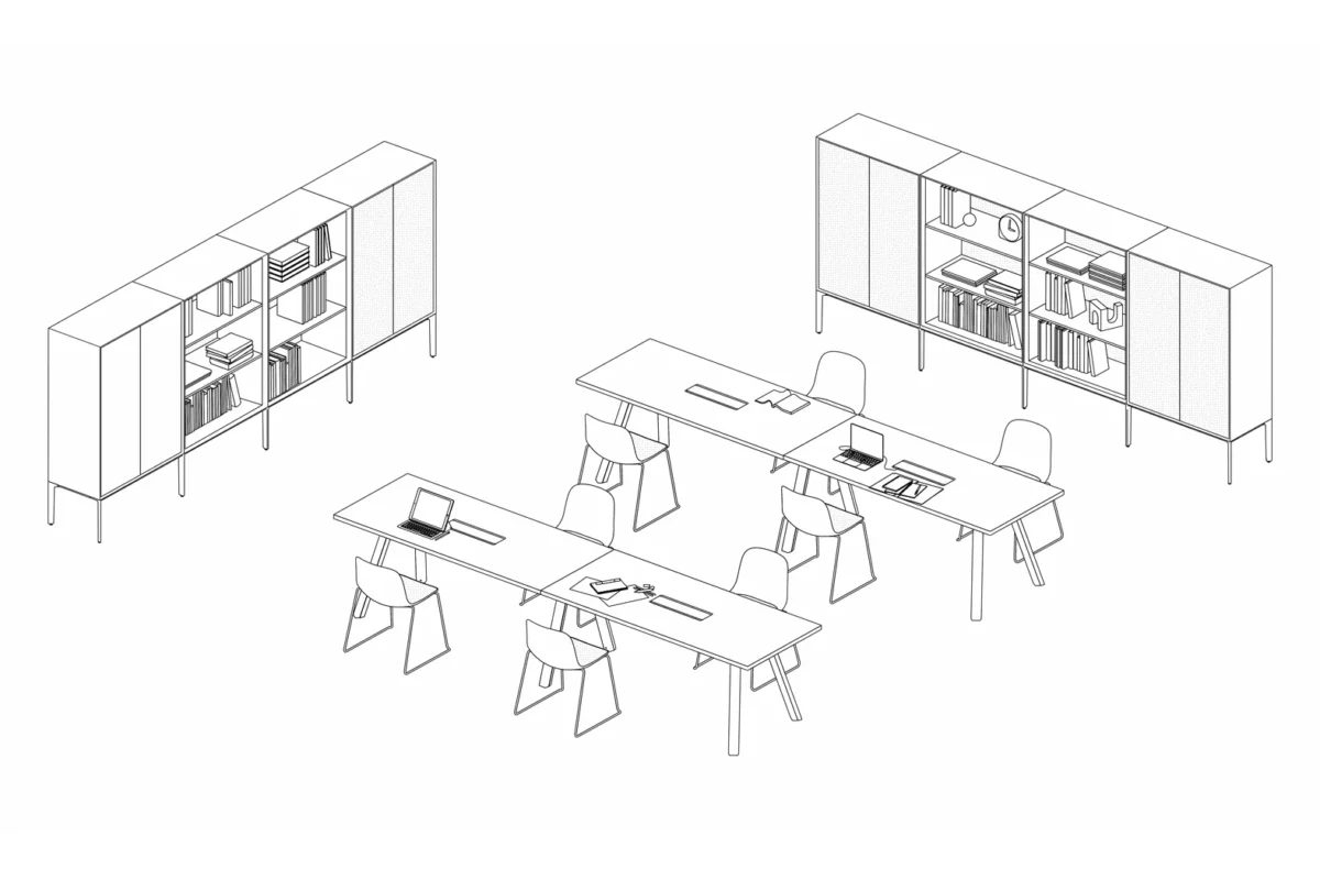Library by Lapalma with a contemporary, organized look