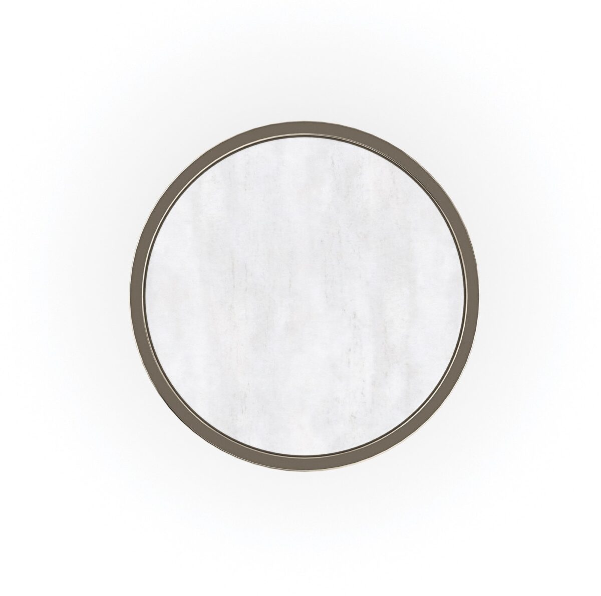 Side view of Gamma Accent Table showcasing its slender metal frame and elegant white stone top, perfect for modern interiors.