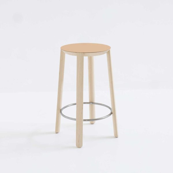 Vol Stool by Moroso rear angle emphasizing minimal structure and clean lines in a Royal Oak Michigan display