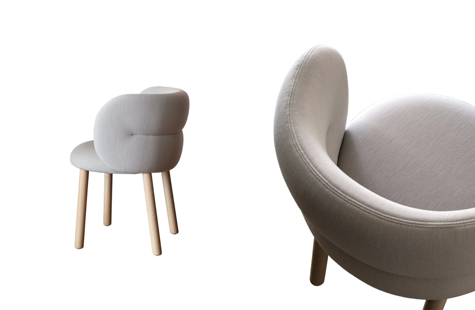 Getlucky by Moroso in vibrant Italian upholstery with modular form, front view in a Royal Oak Michigan showroom