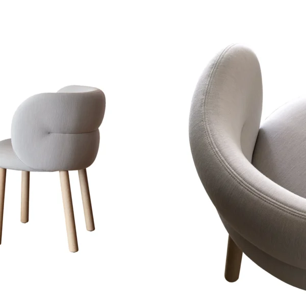 Getlucky by Moroso in vibrant Italian upholstery with modular form, front view in a Royal Oak Michigan showroom