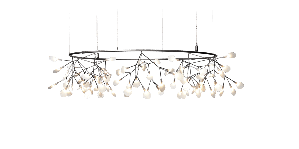 Moooi Heracleum Big O light fixture with glowing branches