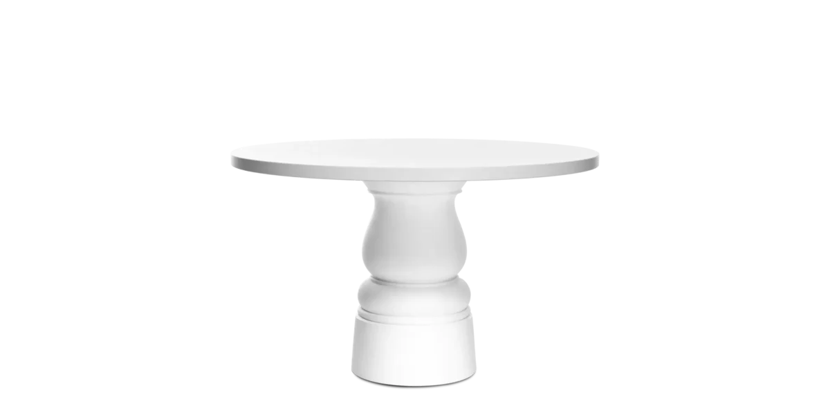 Sculptural oval Container Table by Moooi in bright room