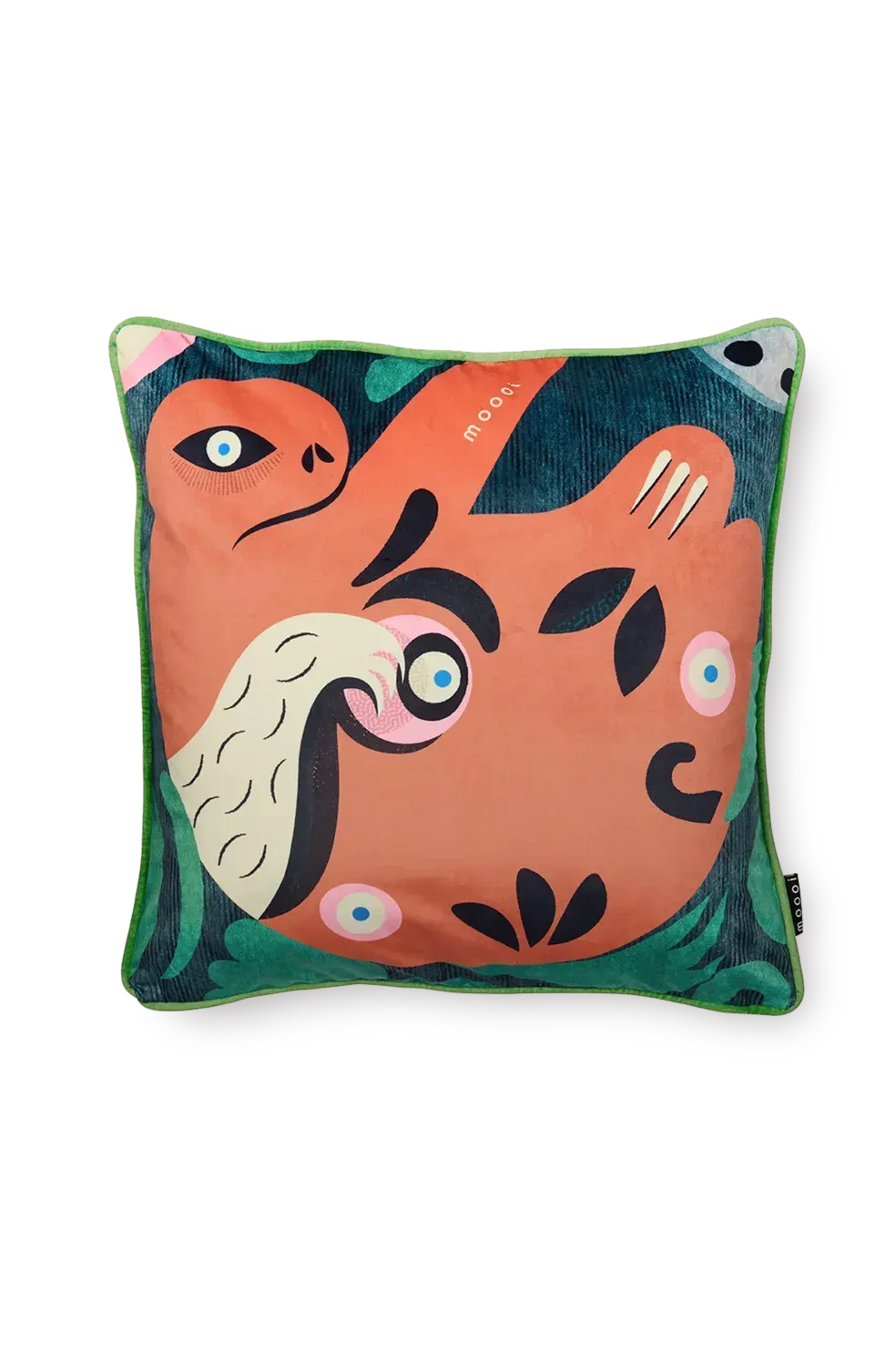 Blushing Sloth pillow by Moooi on stylish sofa