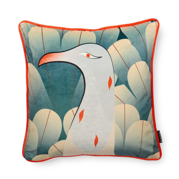 Calligraphy Bird Decorative Pillow by Moooi
