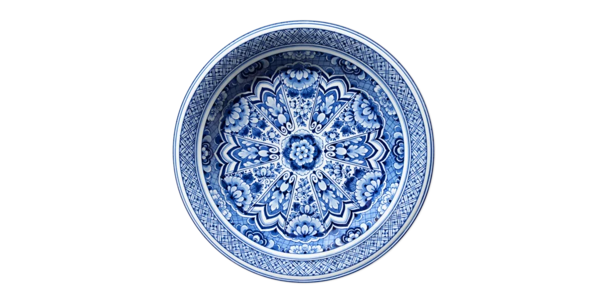 Delft Blue Plate Carpet by Moooi, adding a luxurious touch to modern spaces in Royal Oak, Michigan.